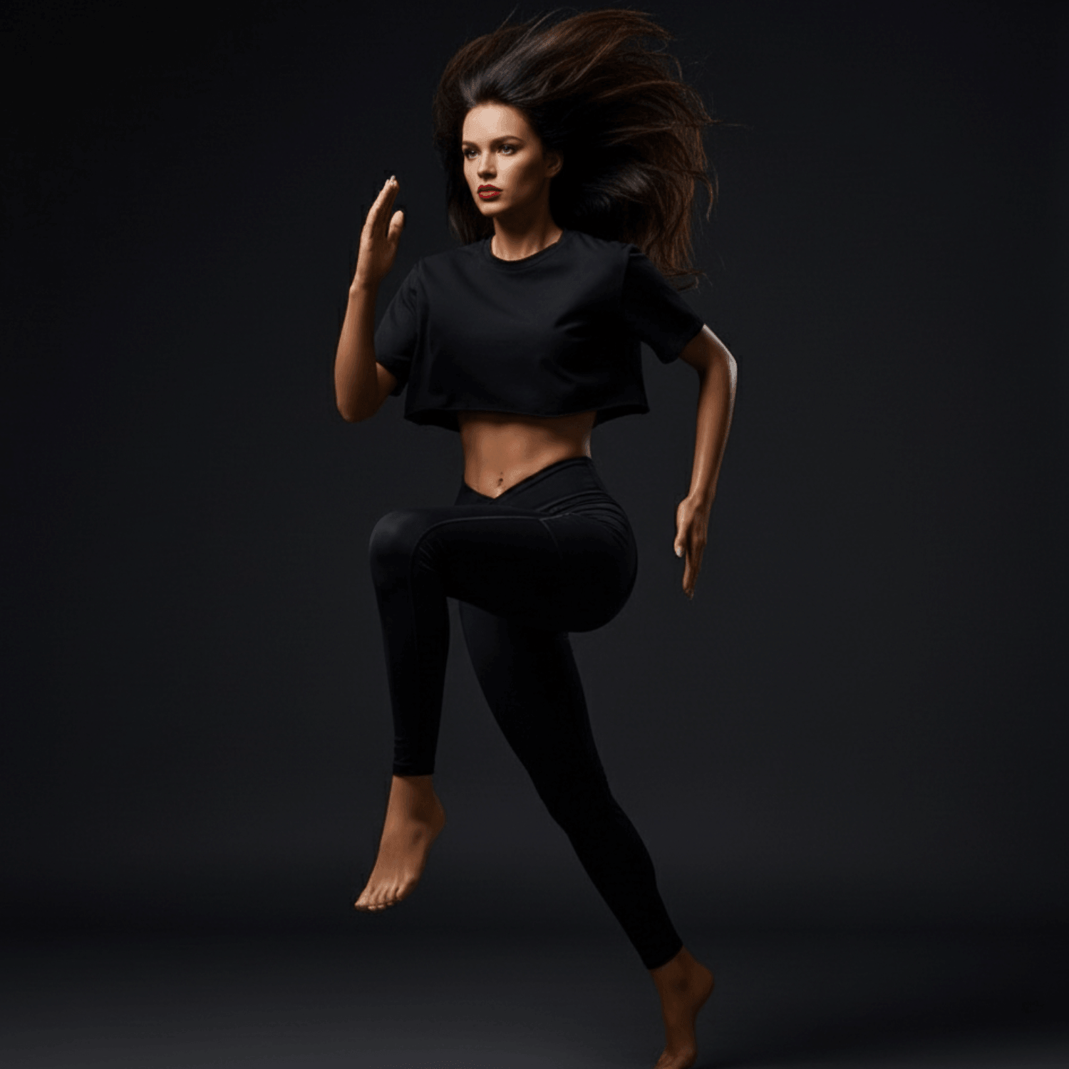 Femme portant t-shirt boxy coupe ample avec liberté mouvement totale confort optimal