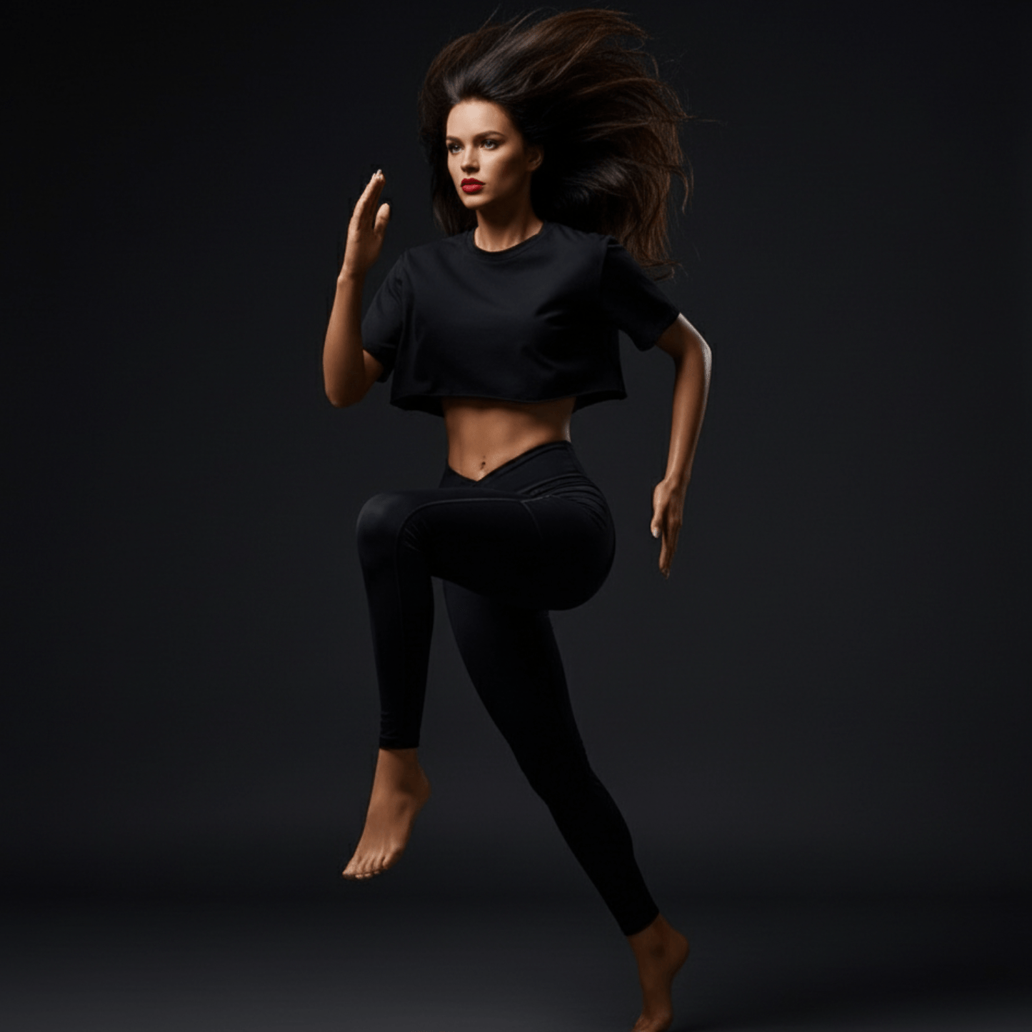 Femme portant t-shirt boxy coupe ample avec liberté mouvement totale confort optimal