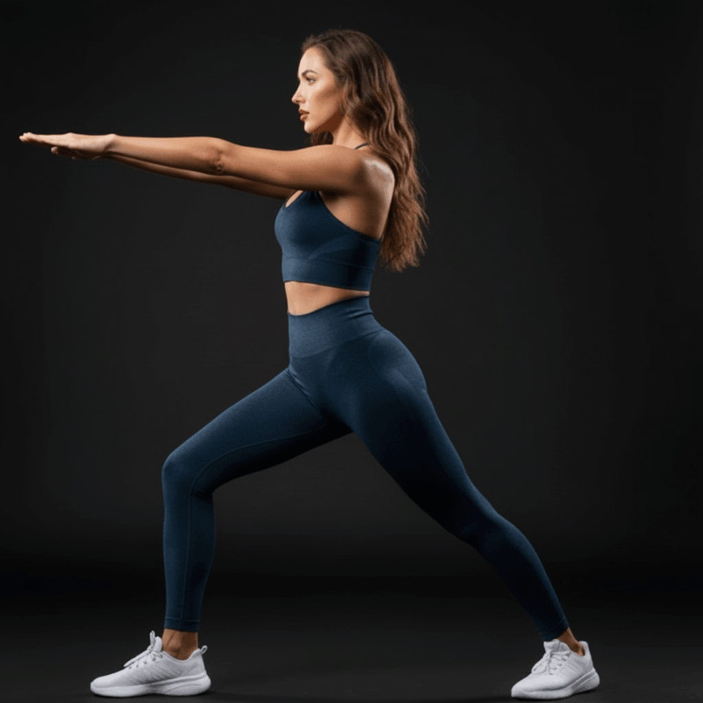 Femme yoga tenue sport chic ensemble fitness élégant flexibilité mouvement