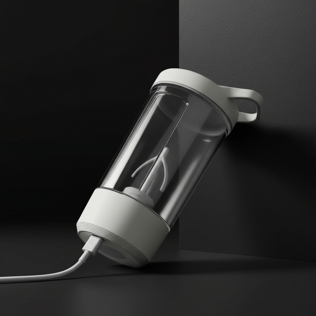 Gros plan port USB shaker protéine électrique rechargeable universel