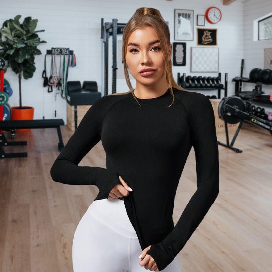Haut sport manches longues coupe slim fit anti boulochage