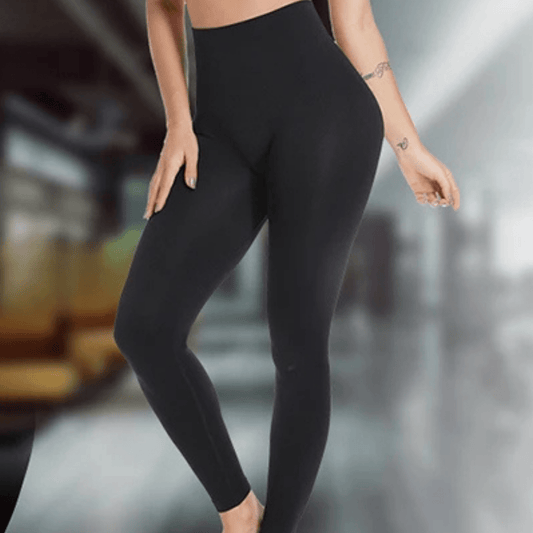 Legging anti-cellulite compression 3D noir femme taille haute sculptante