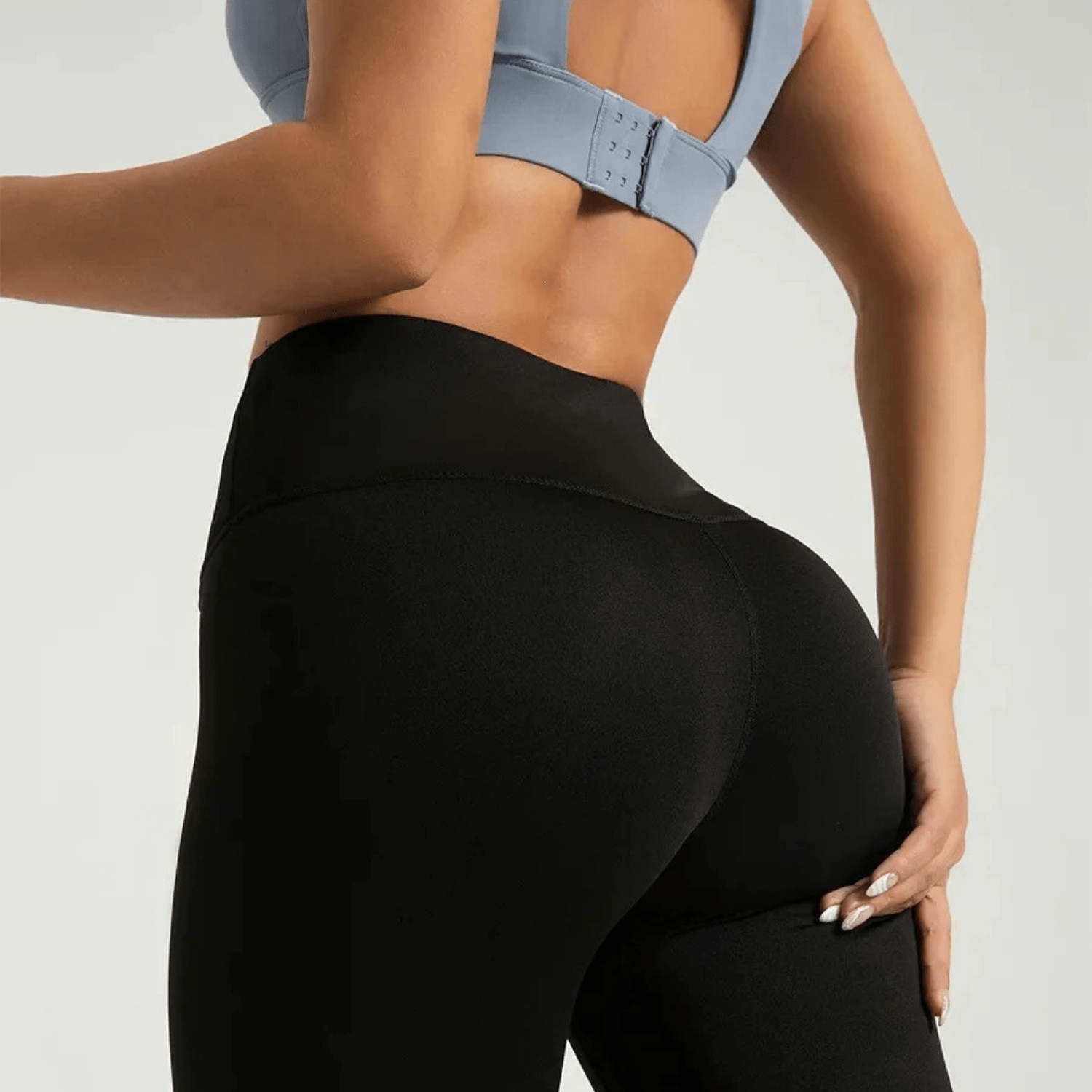 Legging court femme ¾ taille haute gainant mi-mollet noir S-3XL