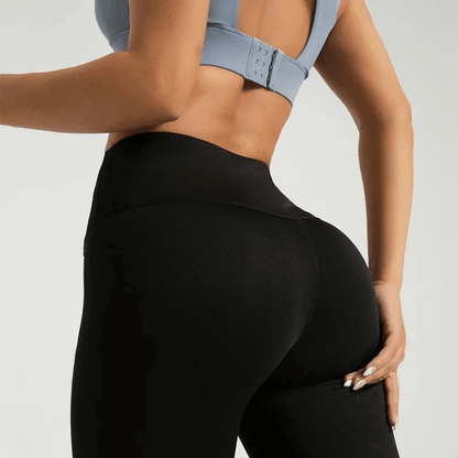 Legging court femme ¾ taille haute gainant mi-mollet noir S-3XL