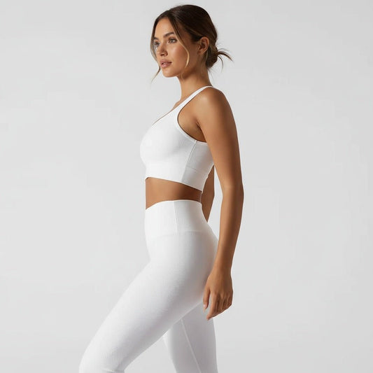 Legging blanc femme taille haute White Fury effet push-up
