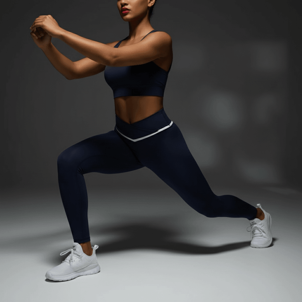 Legging crossover femme en cours pilates  au sol mouvements contrôlés