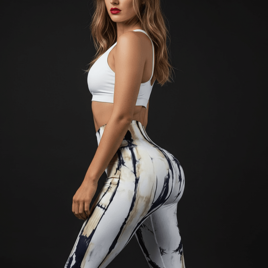 Legging de course femme blanc à plat, mettant en évidence ses coutures plates et sa coupe sculptante