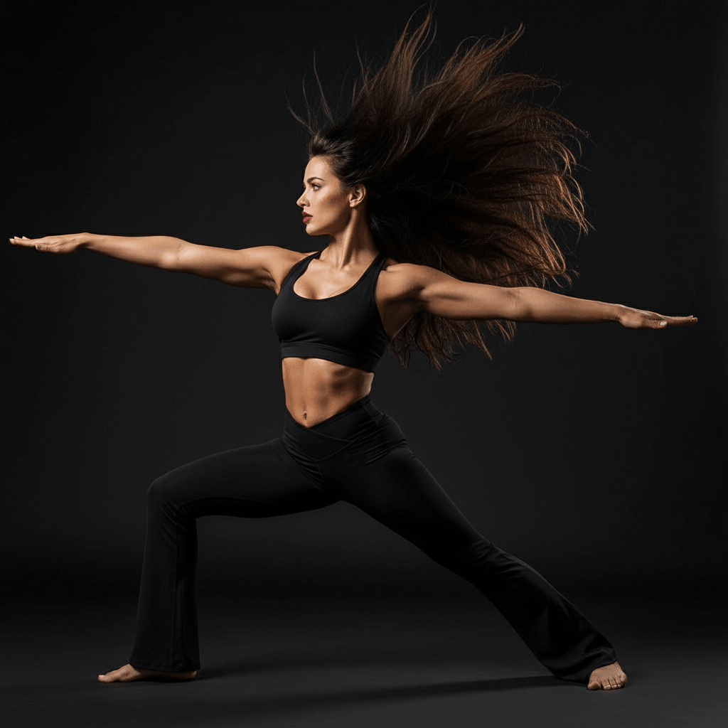 Legging evasé femme vue de dos - Legging sport taille haute extensible 4D maintien optimal