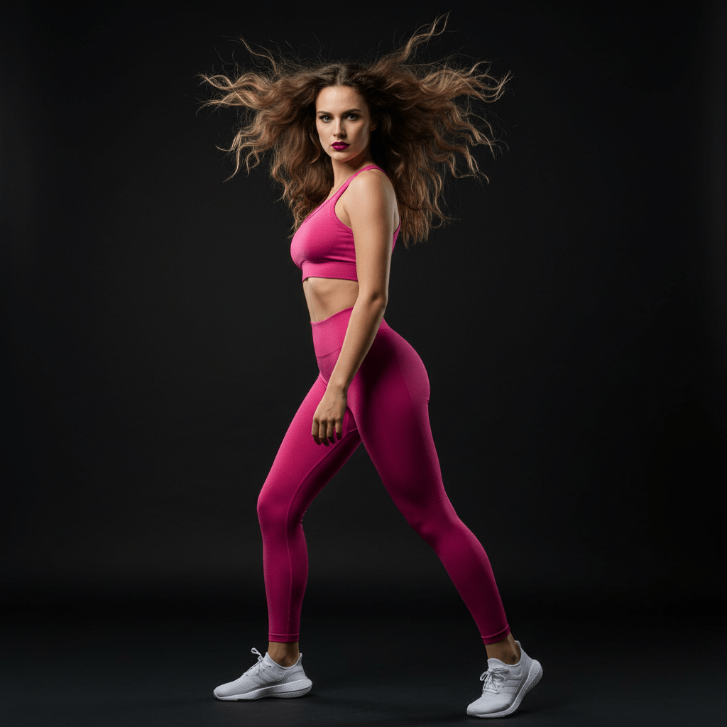 Legging femme sport Contour , taille haute galbante, compression ciblée, technologie sans couture