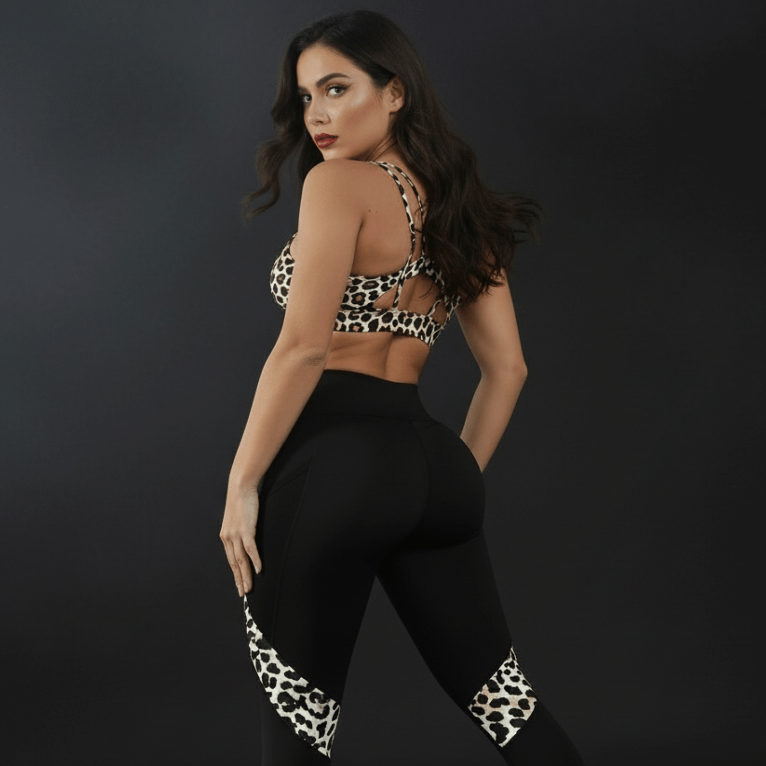 Legging léopard femme fitness - motif Panther Power audacieux - tenue sport confiance et performance