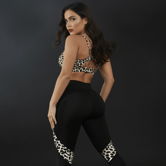 Legging léopard femme fitness - motif Panther Power audacieux - tenue sport confiance et performance
