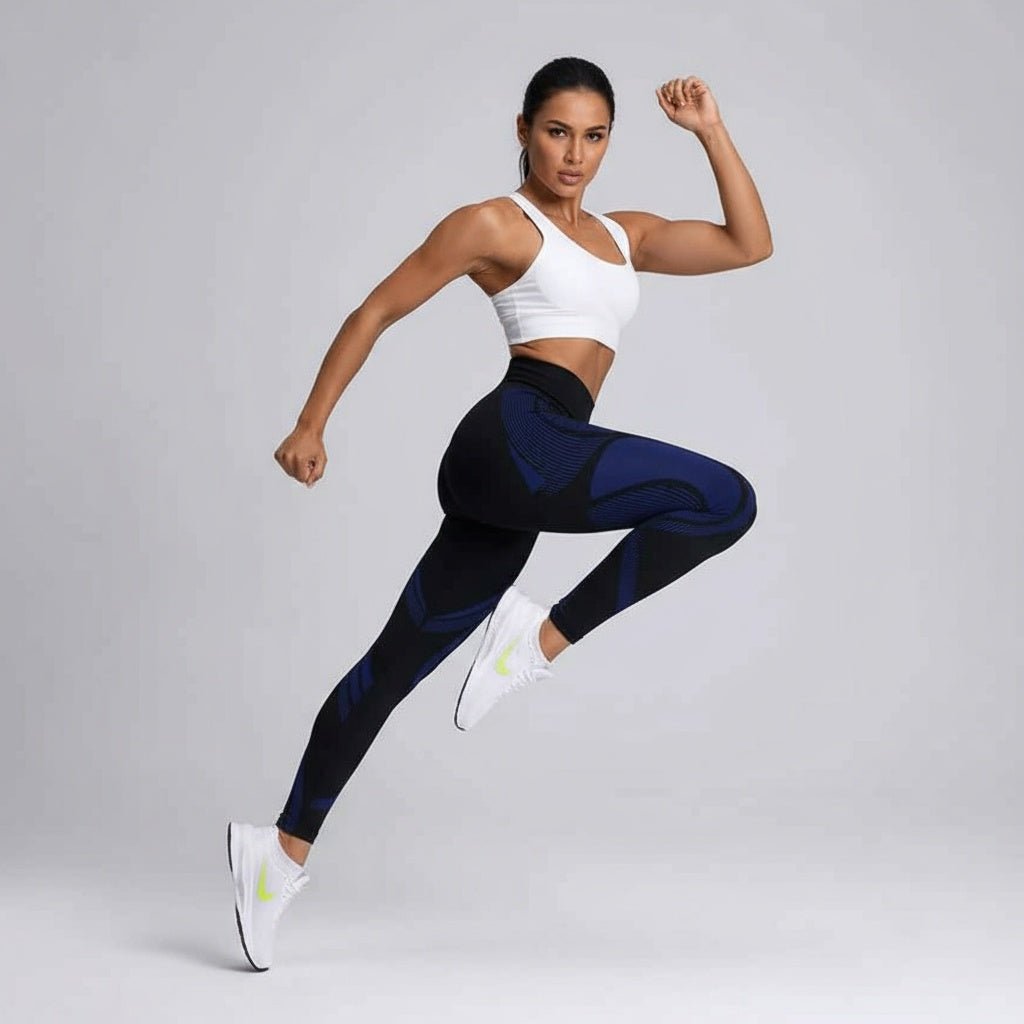 Legging noir sculptant femme avec technologie compression graduée 360 degrés vue de face