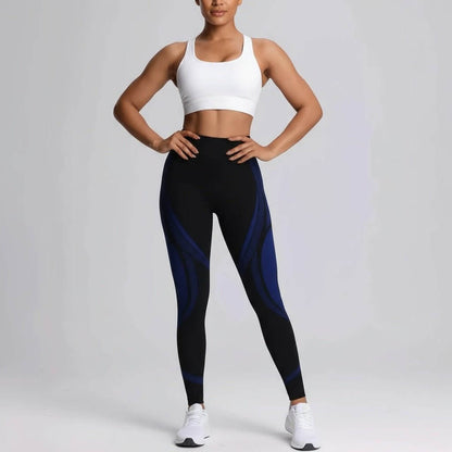 Legging power femme sport noir effet gainant ventre plat et anti-cellulite pour entraînement intensif