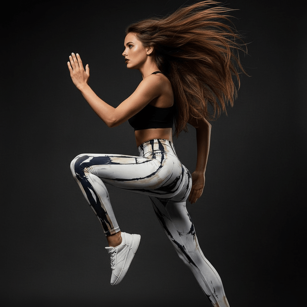 Legging running femme blanc ceinture haute maintien optimal confort course
