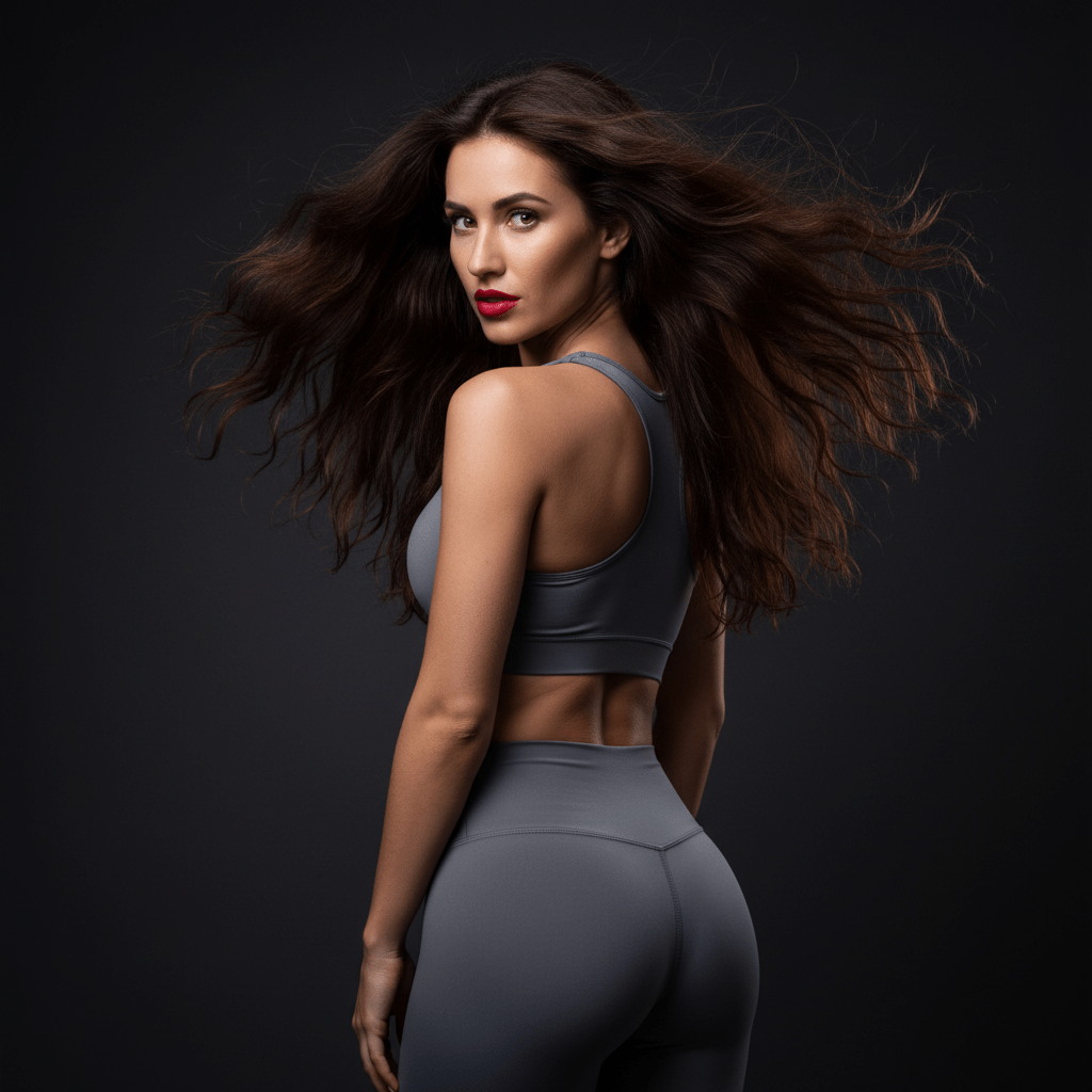 Legging running femme vue arrière - Ceinture taille haute maintien optimal