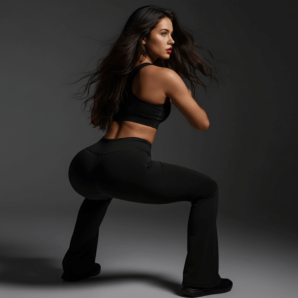 Legging sport evasé longueur cheville - Legging femme taille haute coupe evasée confortable respirant