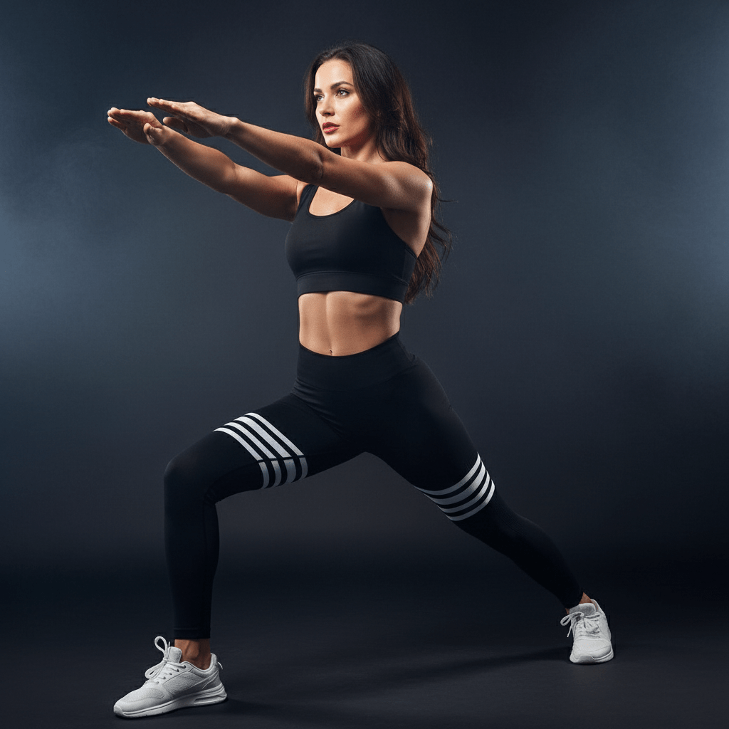 Legging femme rayures taille haute scrunch effet galbant noir