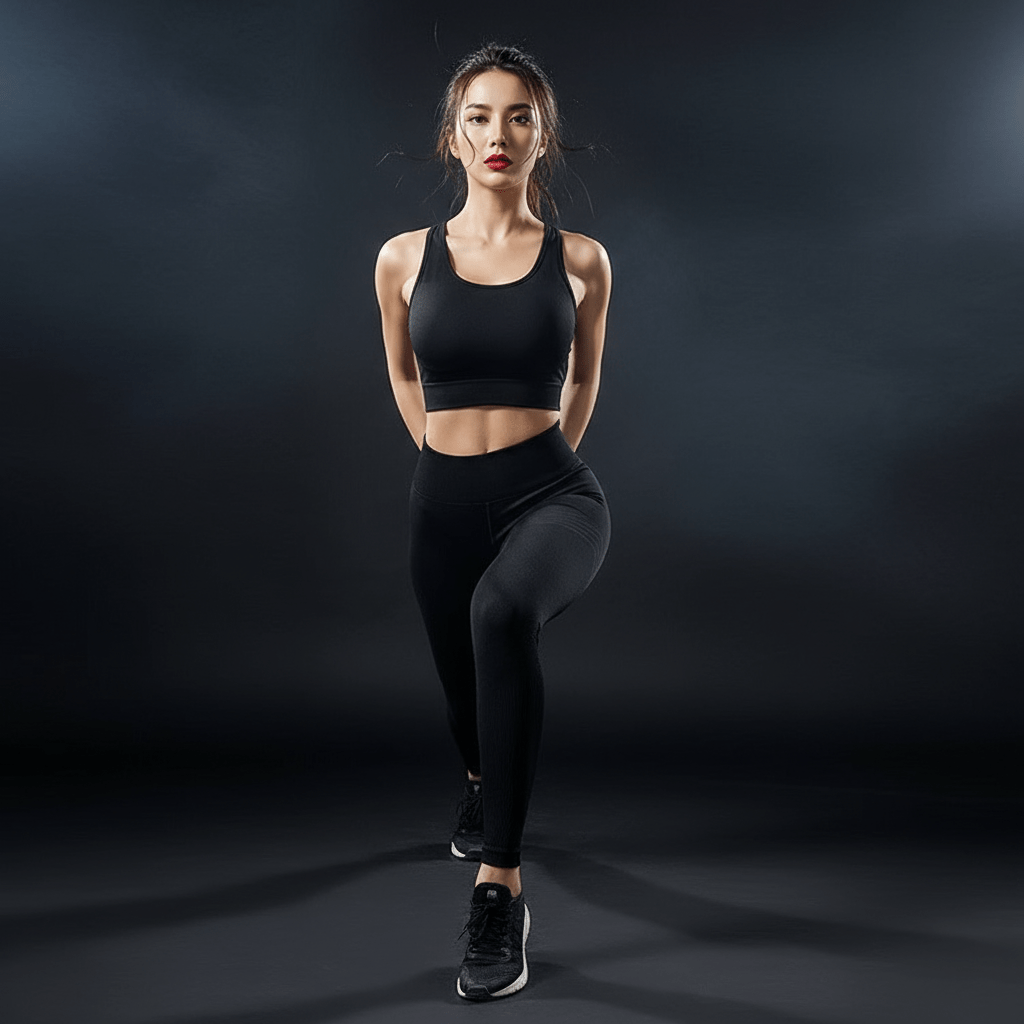 Legging taille haute bleu marine Positiflow yoga - flexibilité totale postures confort anti-chafing"