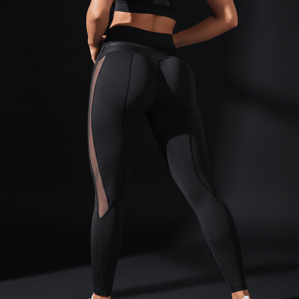 Leggings femme noir push-up haute performance pour entraînement fitness