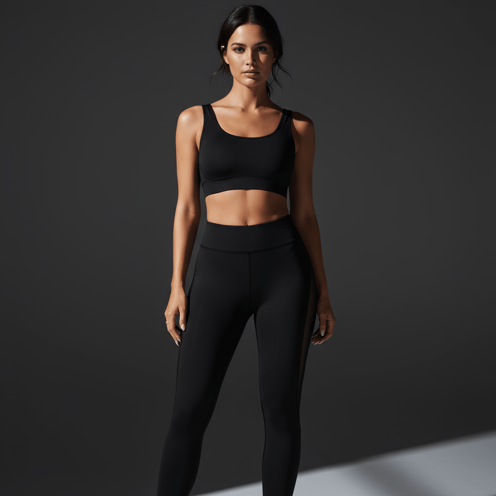 Leggings femme noir taille haute avec effet push-up POSITIFLOW vue de face