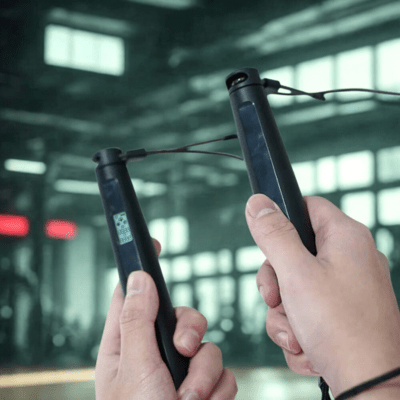 Poignées smart corde sauter Bluetooth LED vibration feedback haptique temps réel