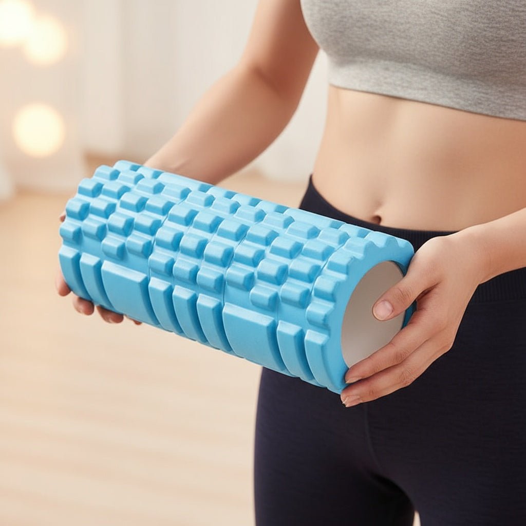 Rouleau de massage sport compact de 33cm, facile à transporter dans un sac.