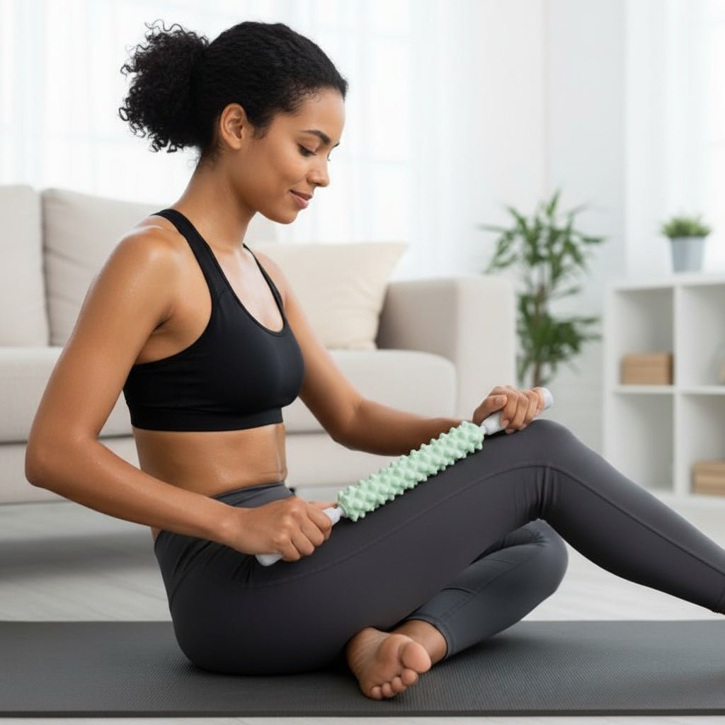 Rouleau masseur sport professionnel POSITIFLOW semi-rigide pour soulagement tensions musculaires et bien-être