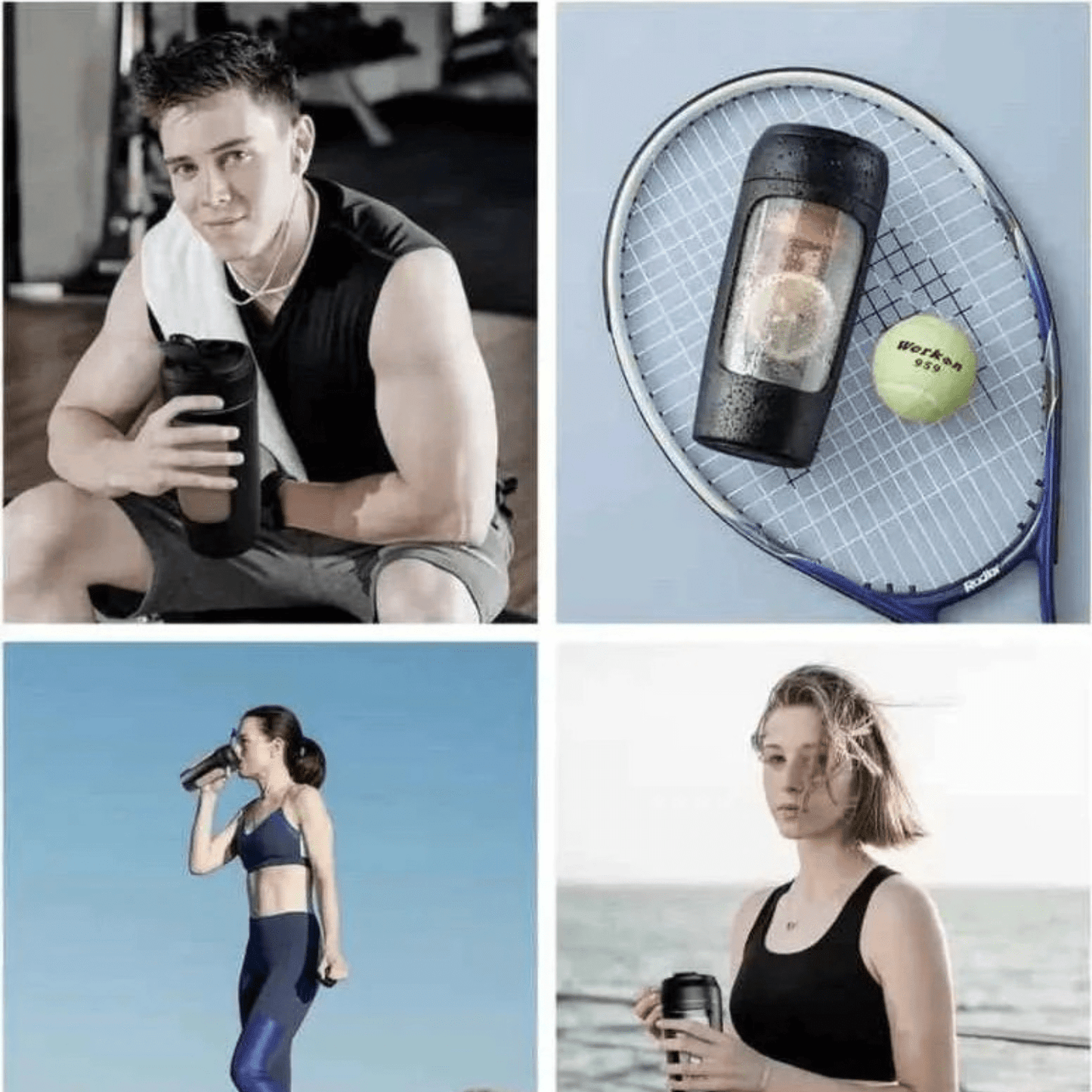 Shaker électrique élégant et léger, facile à glisser dans sac de sport ou sacoche de bureau