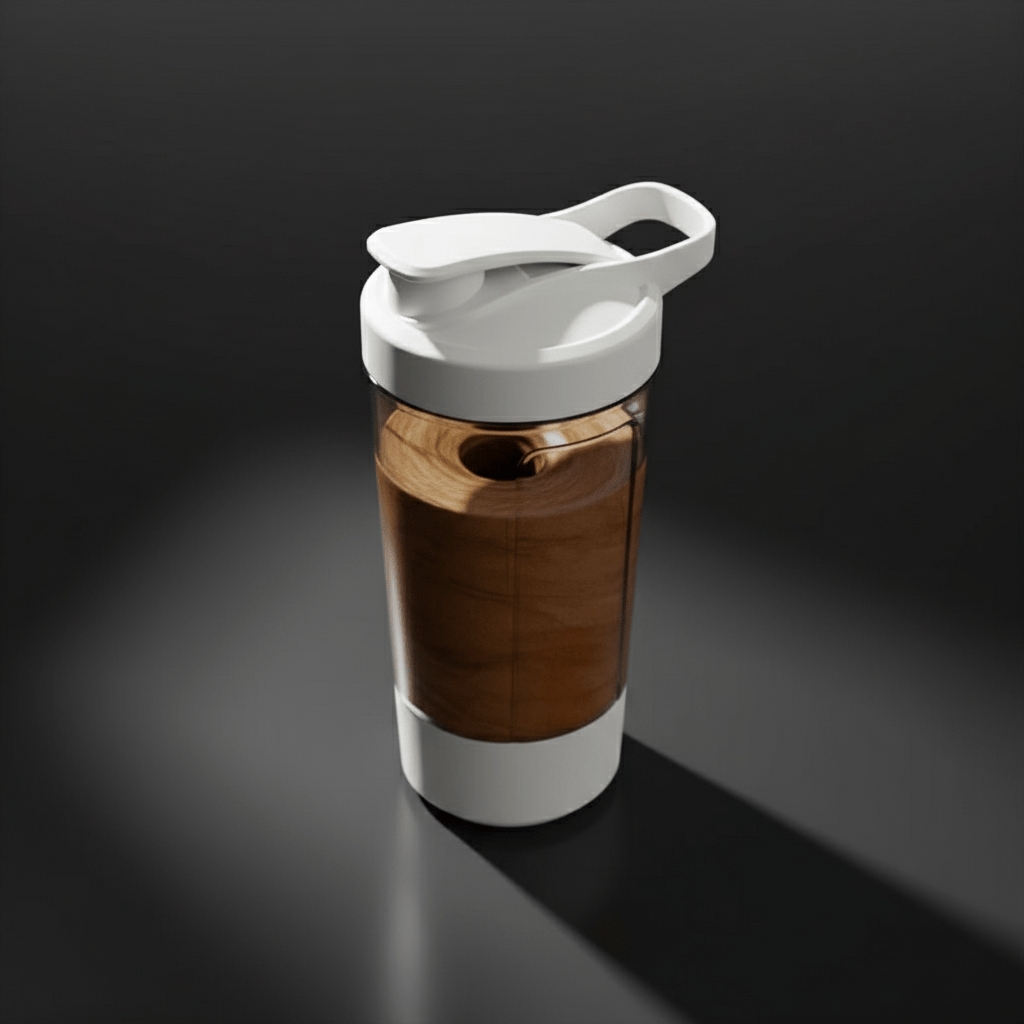 Shaker automatique protéine USB vue latérale design ergonomique portable