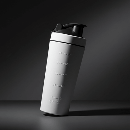 Shaker inoxydable blanc design élégant mixage parfait premium