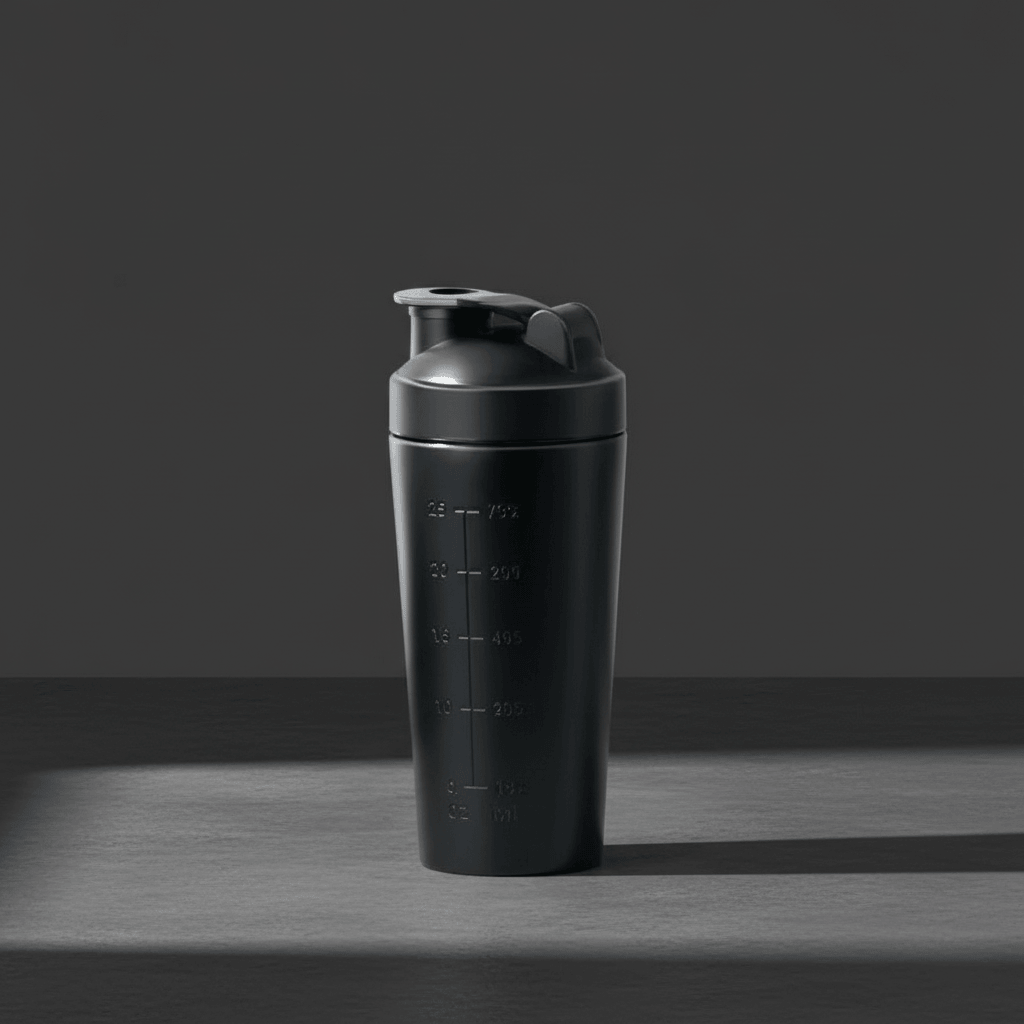 Shaker inoxydable noir préparation protéine - Gourde shaker protéine noir mélange poudre dissolution parfaite