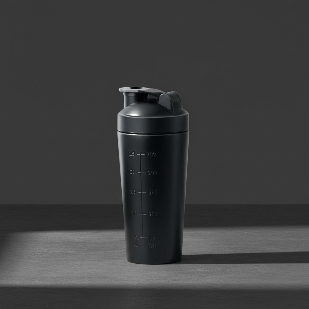 Shaker inoxydable noir préparation protéine - Gourde shaker protéine noir mélange poudre dissolution parfaite
