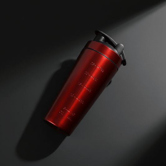 Shaker inoxydable rouge design distinctif style - Gourde protéine rouge élégance design performance sport