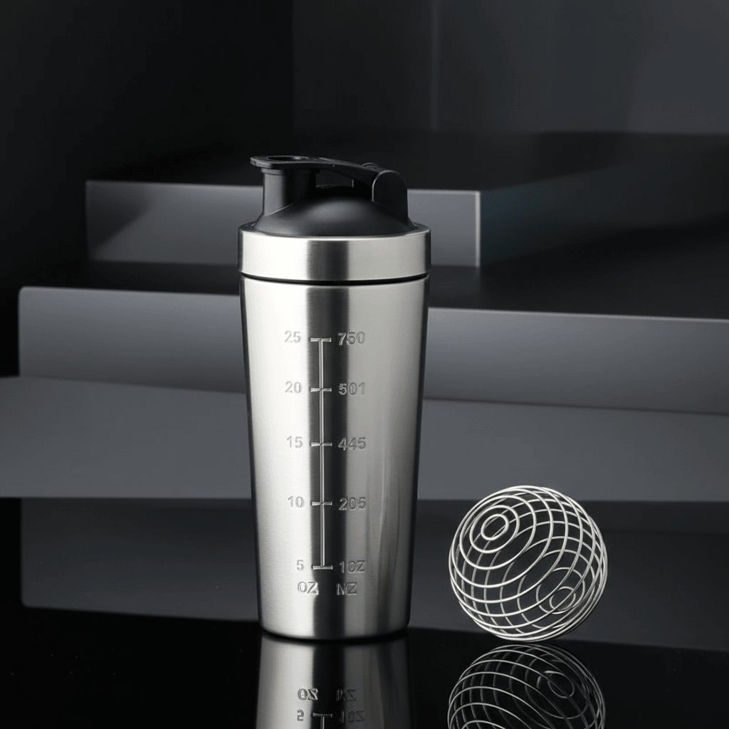 Shaker inoxydable silver anti-fuites boule acier mélange parfait premium