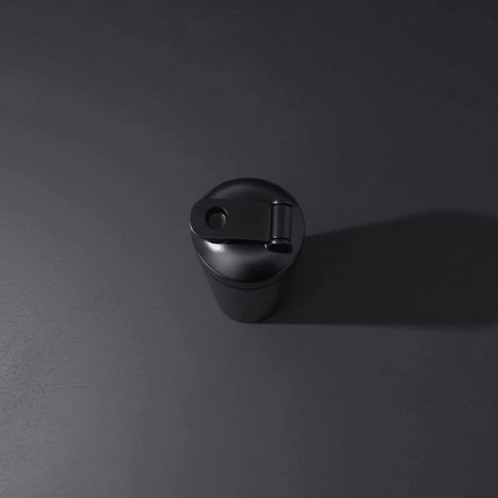 Shaker noir vue de dos - Shaker protéine inoxydable couvercle renforcé joint silicone haute performance