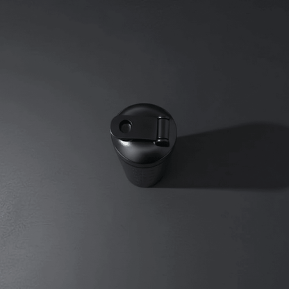 Shaker noir vue de dos - Shaker protéine inoxydable couvercle renforcé joint silicone haute performance