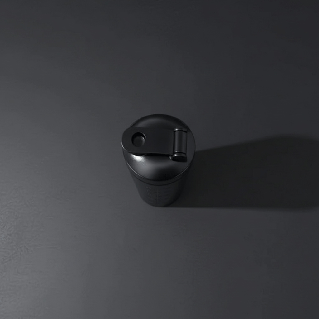 Shaker noir vue de dos - Shaker protéine inoxydable couvercle renforcé joint silicone haute performance