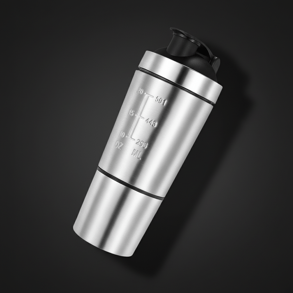 Shaker protéine inox 600ml double paroi isolante pour boissons sportives POSITIFLOW