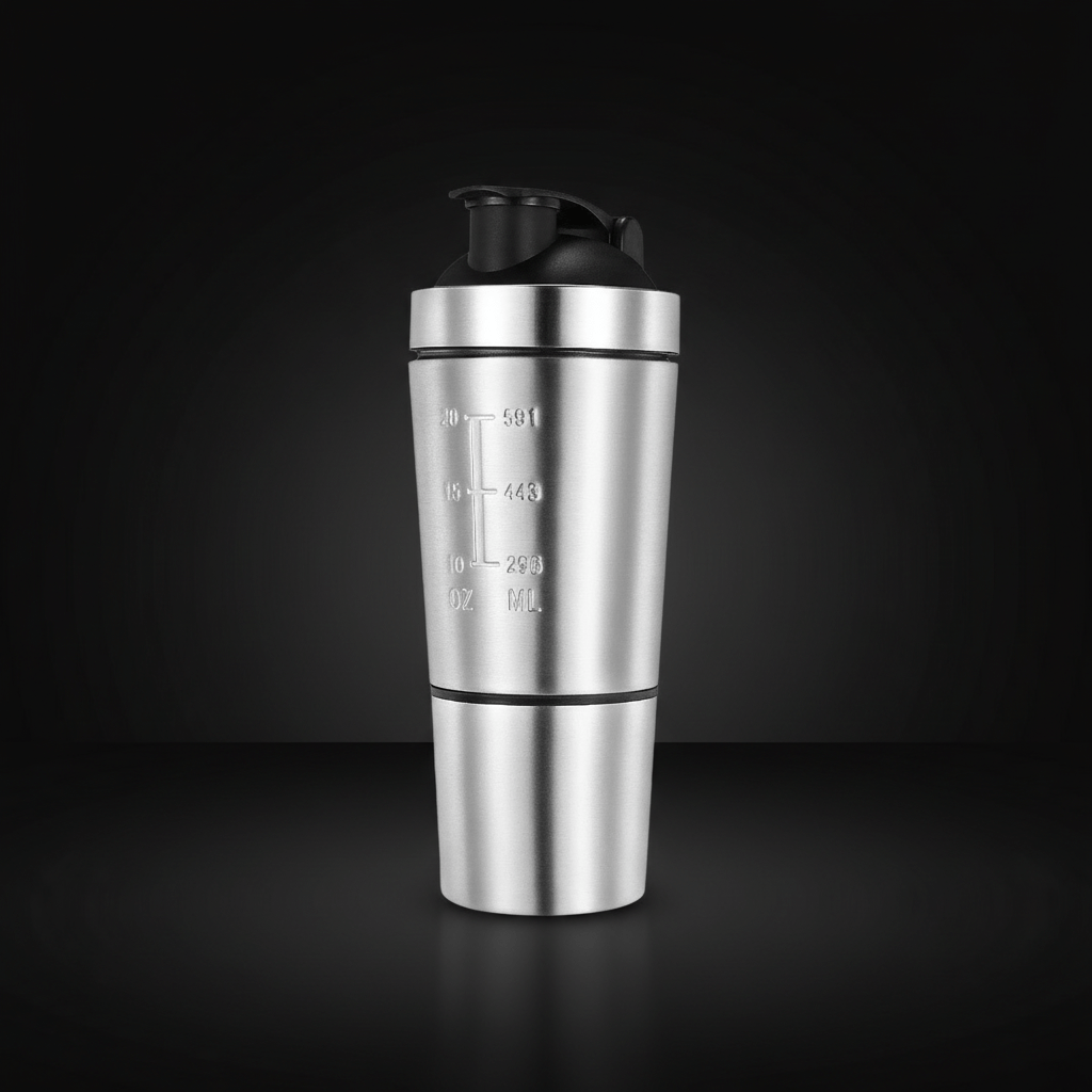 Shaker protéine inox Positiflow anti-odeur et anti-grumeaux