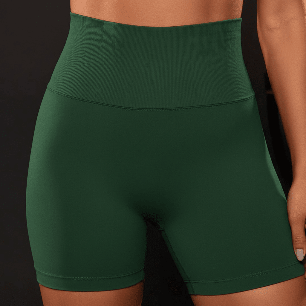 short-sport-femme-vert-zoom-taille