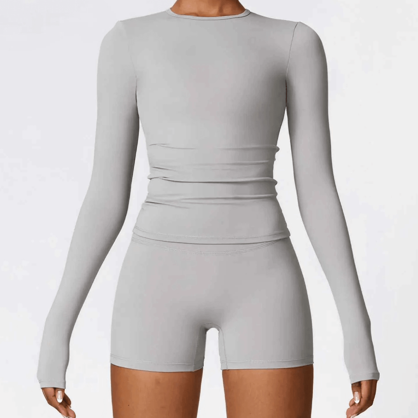 T-shirt de compression sport femme manches longues seamless, maintien musculaire et confort respirant