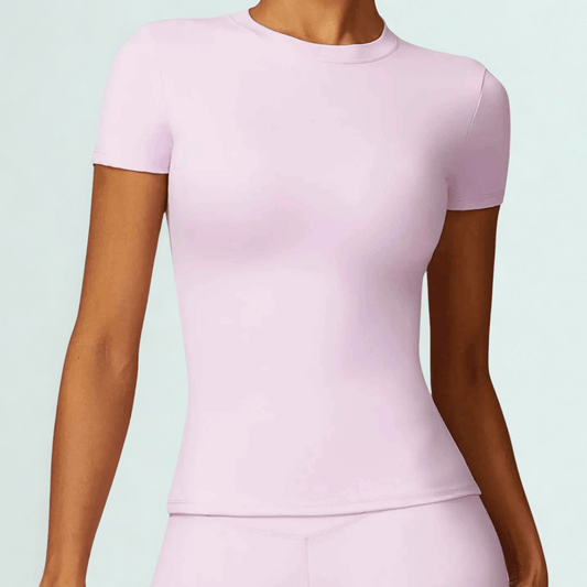 T shirt femme slim fit rose sport technique respirant femme