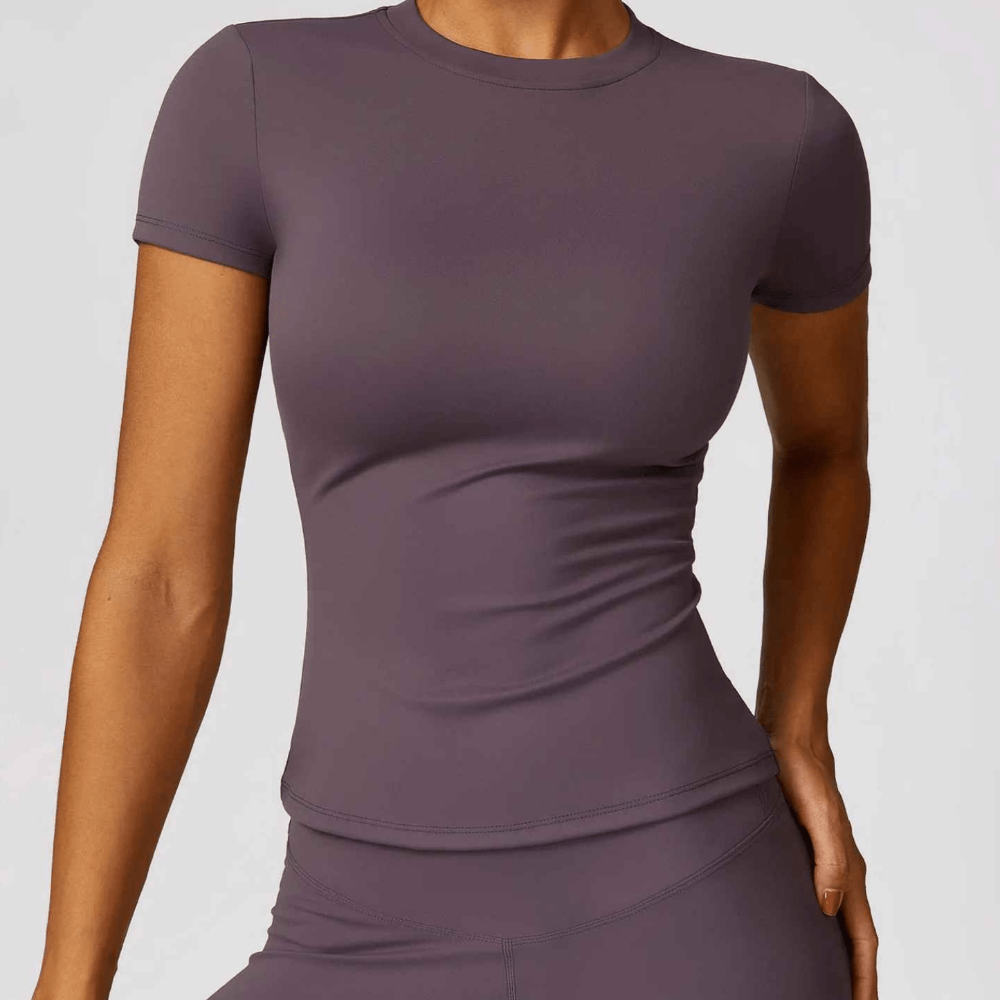 T shirt femme slim fit violet sport respirant anti-transpiration