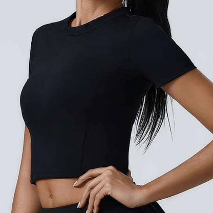 T shirt femme noir ultra-léger sensation seconde peau sport quotidien