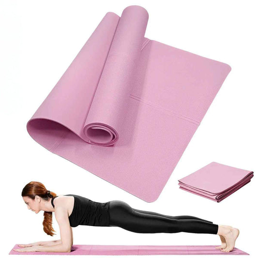 Tapis de yoga MOOD premium EVA antidérapant violet 173cm sur fond blanc