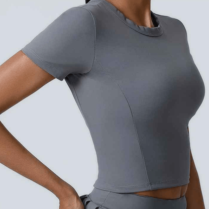 Tee shirt femme noir musculation maintien anti-odeur