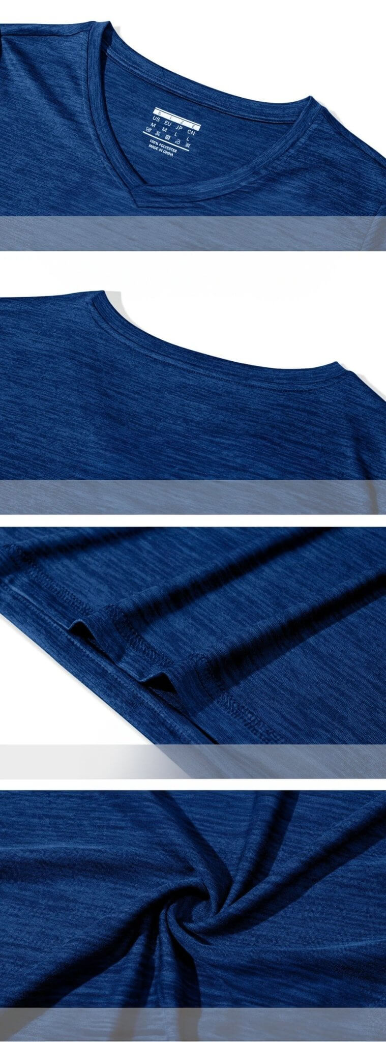 Tee shirt running col V polyester premium durabilité technique