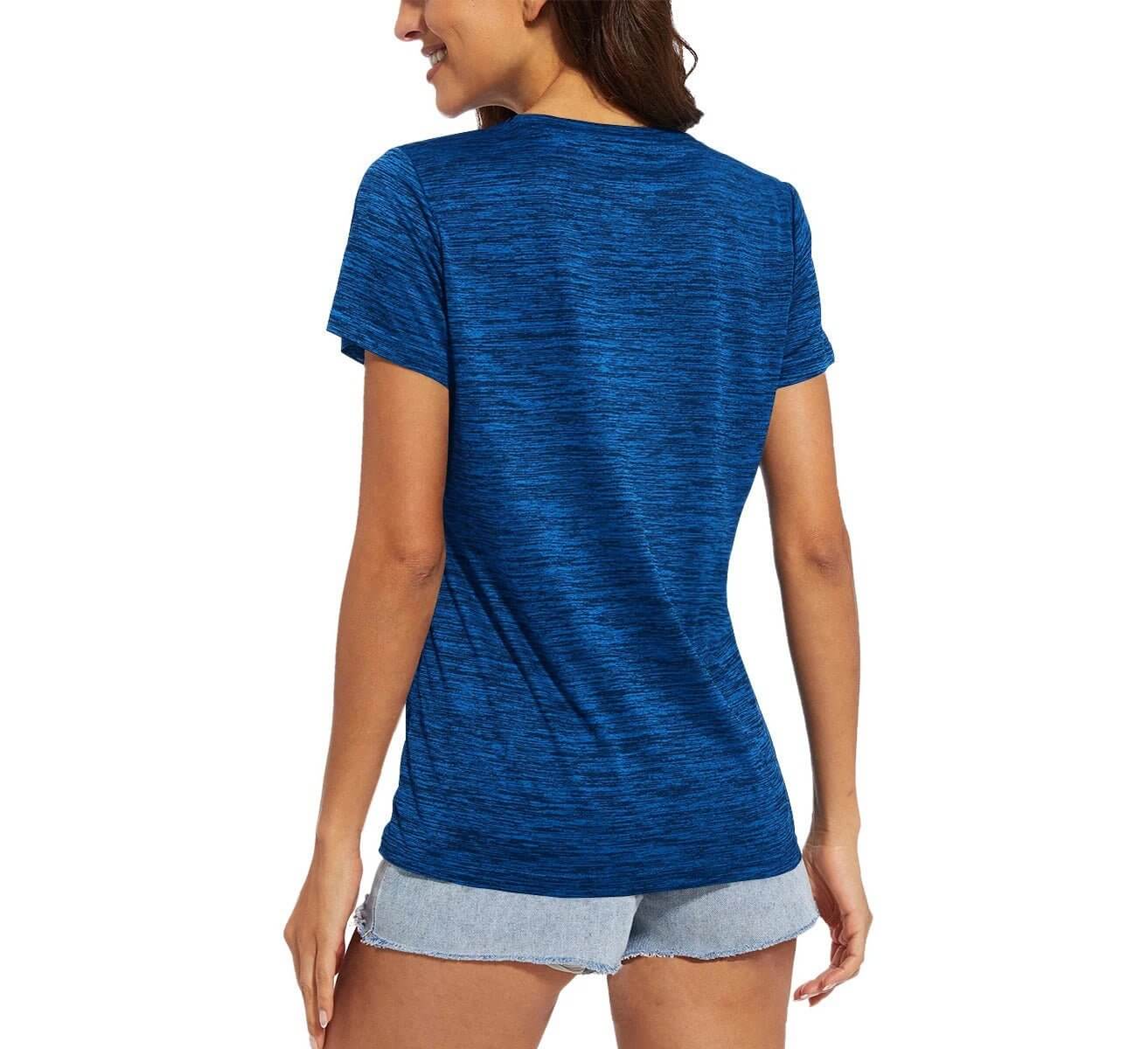 Tshirt running col V course pied endurance performance