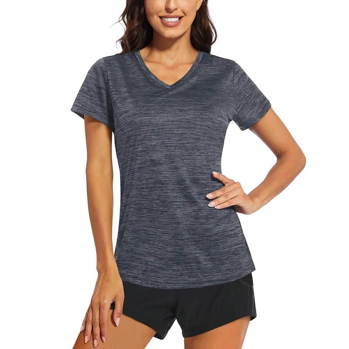 Tshirt running col V léger sensation plume course endurance