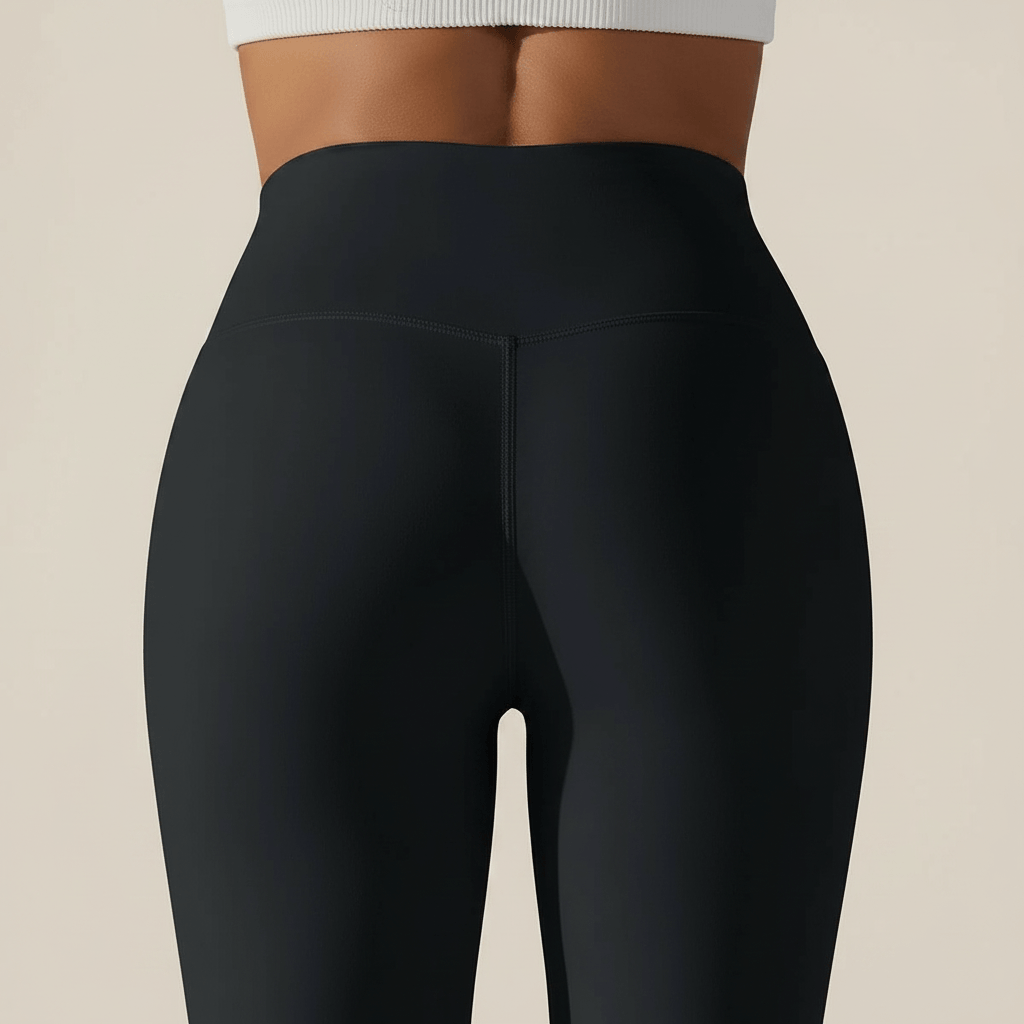 Legging Effet Nu noir femme zoom ceinture taille haute vue de dos